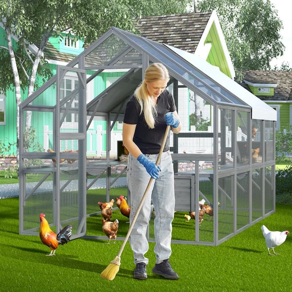 FUFU&GAGA Large Wooden Outdoor Chicken Coop, Cat Run Enclosure