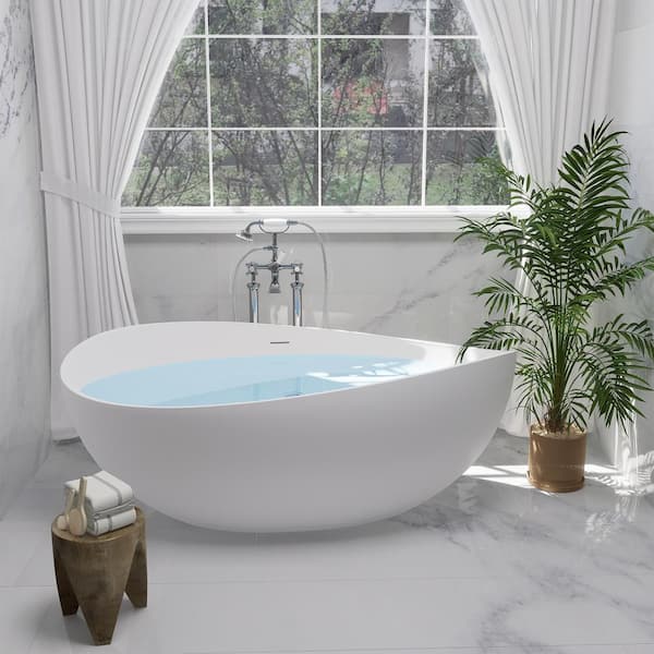 Altair Vespa 63 in. x 39 in. Soaking Bathtub with Center Drain in