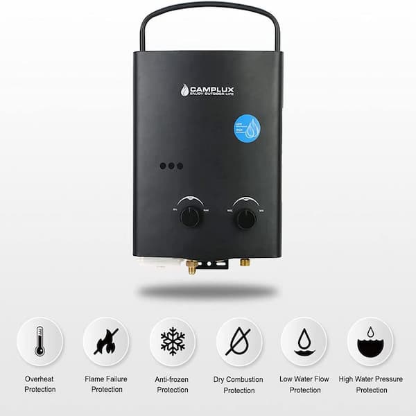 CAMPLUX ENJOY OUTDOOR LIFE Tankless Water Heater, Camplux 4.22 GPM On  Demand Propane Water Heater, Instant Hot Water Heater, Indoor, Gray CA422 -  The Home Depot
