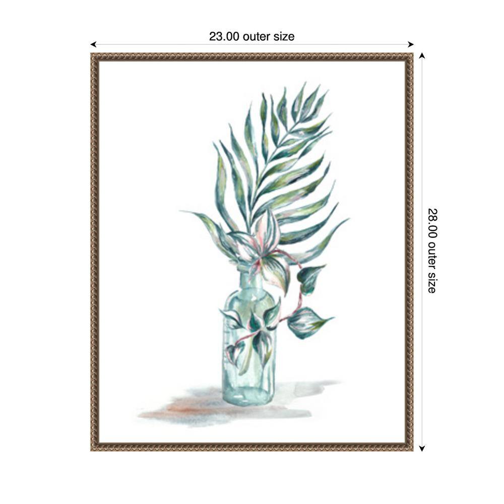 Amanti Art 23"x28" Island Tropics Frond in Bottle I by Tre Sorelle Studios Framed Canvas Wall Art Print