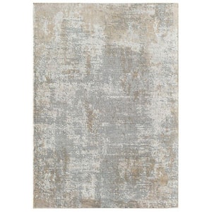 Modern Gray and Black 8 ft. x 10 ft. Area Rug