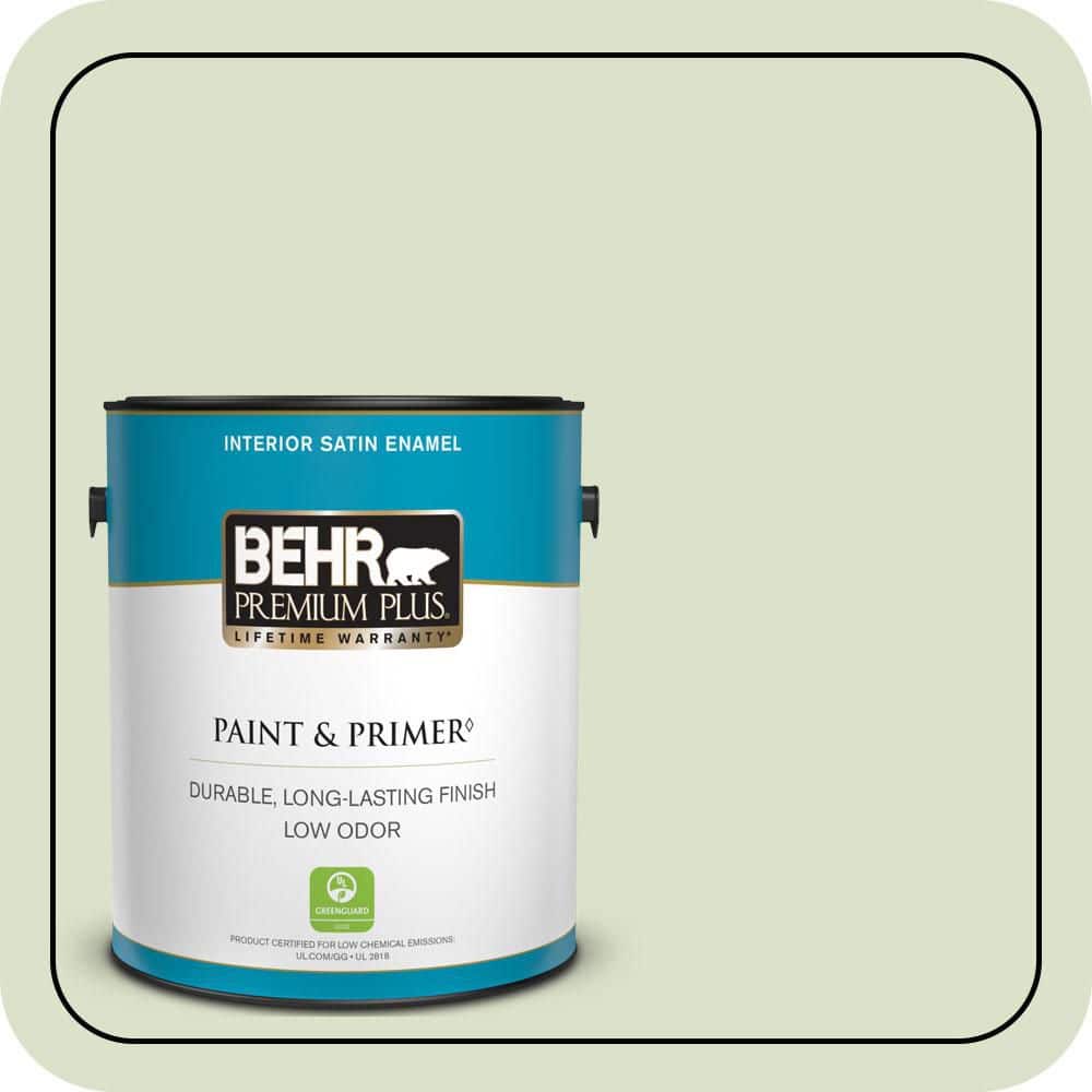 1 gal. #420E-2 Palm Breeze Satin Enamel Low Odor Interior Paint & Primer price history on PriceWatchPro