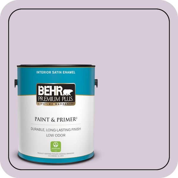 BEHR PREMIUM PLUS 1 gal. #670C-3 Purple Cream Satin Enamel Low Odor Interior Paint & Primer