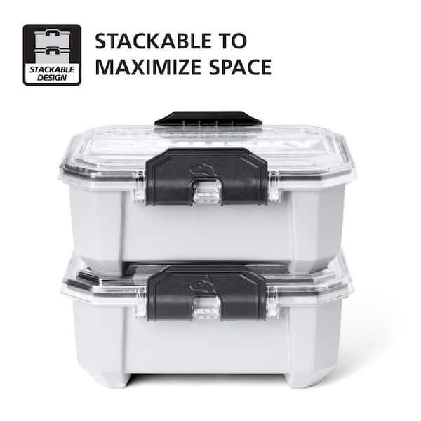 Husky 0.8 gal. Compact Pro Duty Waterproof White Tote (4-Pack