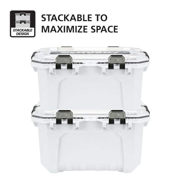Husky 5 gal. Pro Duty Waterproof White Tote (4-Pack) 271603 - The