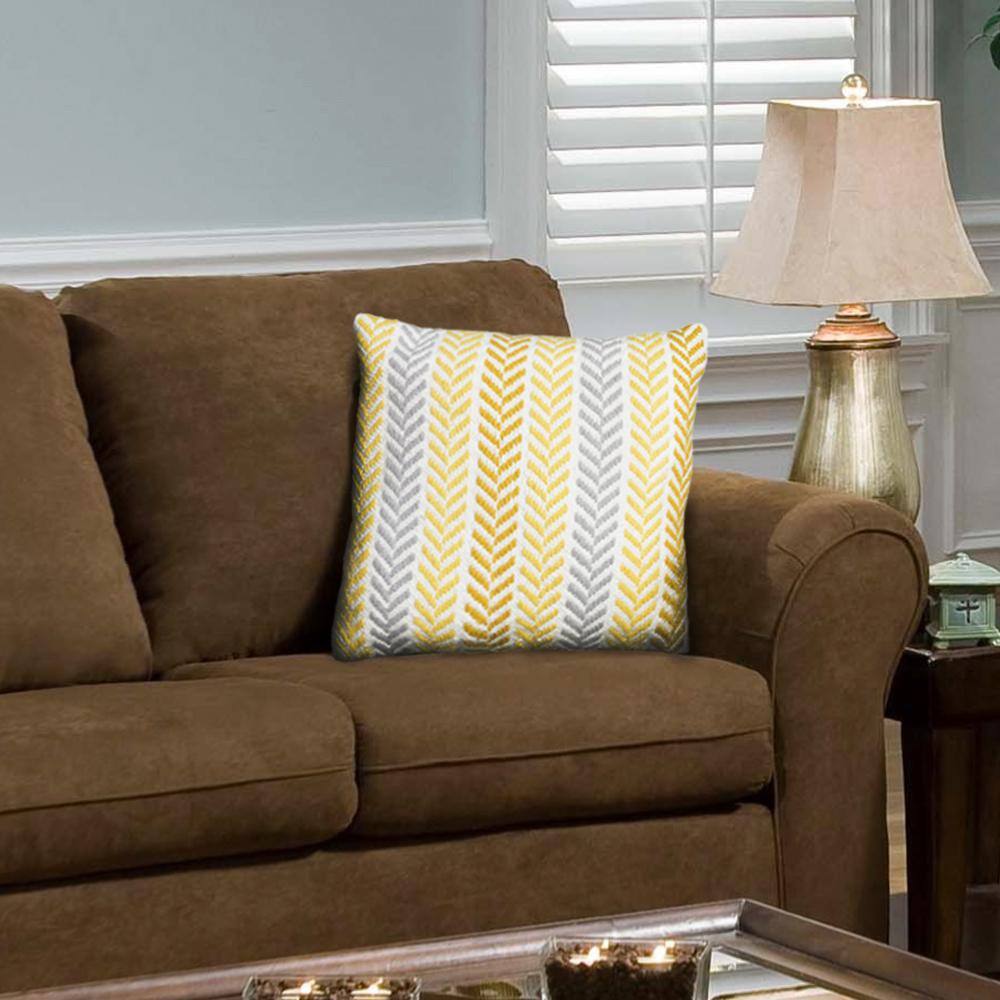 Hand-Woven Chevron Cotton Throw Pillow