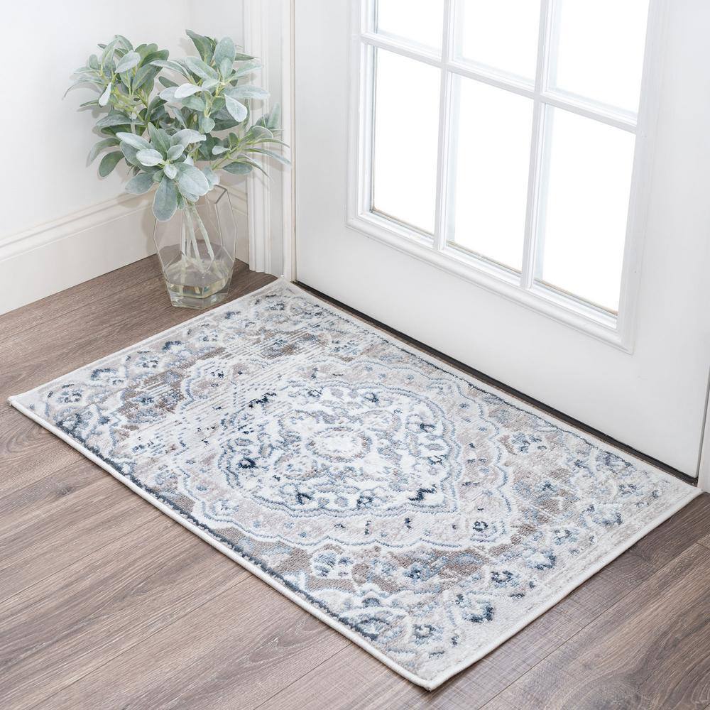 Nexus Reversible Gray Synthetic 2x3 Rectangular Rug