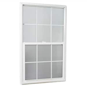 35.25 in. x 59.25 in. 25000 Series Single Hung Vinyl Insulated Window with Grids