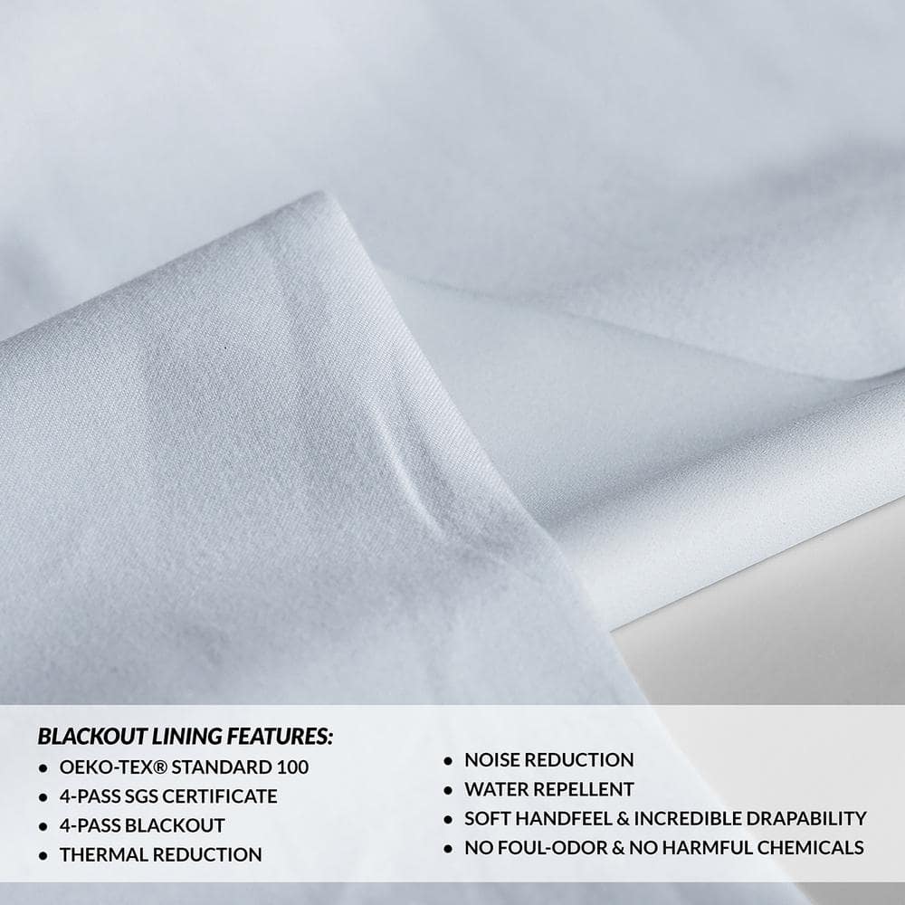 Slate Gray Faux Linen Blackout Curtain Panel 50" x 96"