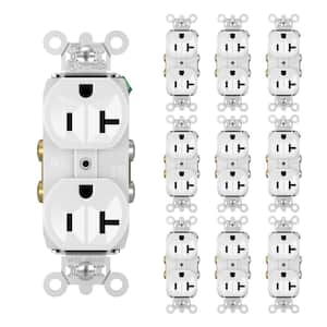 Pass and Seymour 20 Amp 125-Volt Tamper Resistant Commercial Grade Backwire Duplex Outlet, White (10-Pack)