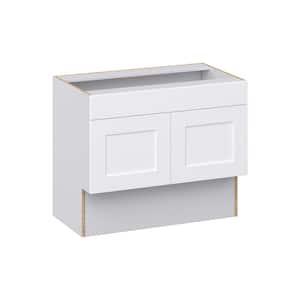 Wallace Painted Warm White Shaker Assembled 36 in.W x 30 in.Hx 21 in.D ADA Remove Front Vanity Sink Base Kitchen Cabinet