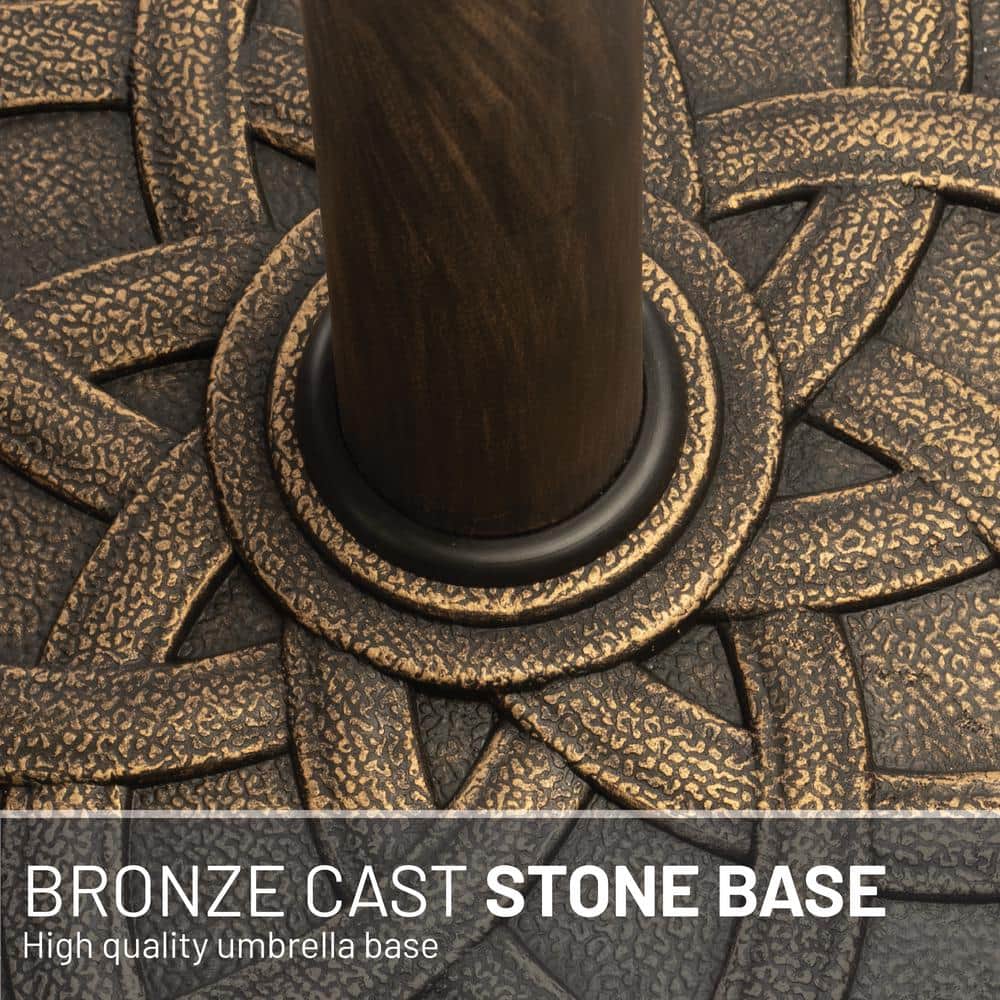 Bronze Cast Stone Round Patio Umbrella Base