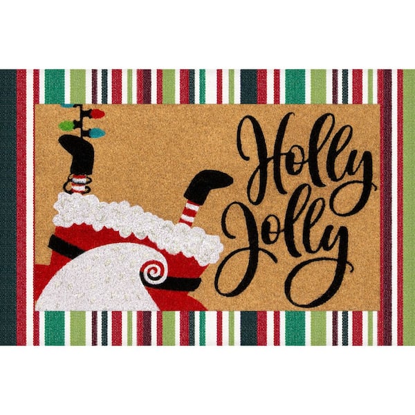Holly Jolly 24 in. x 36 in. Holiday Layering Mat