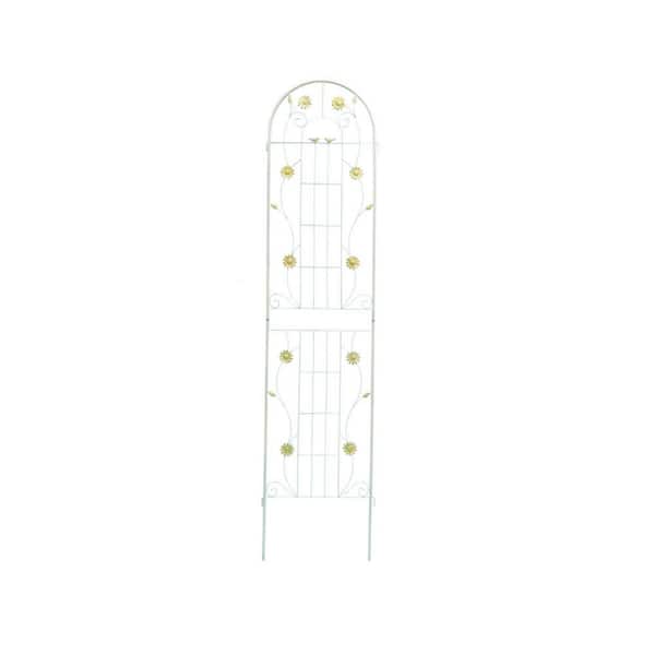 White Iron Garden Trellis 86.7 in. x 19.7 in. Rustproof Trellis for Climbing Plants (4-Pack)