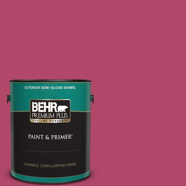 BEHR PREMIUM PLUS 1 gal. Home Decorators Collection #HDC-SM16-04 Bing Cherry Pie Semi-Gloss Enamel Exterior Paint & Primer