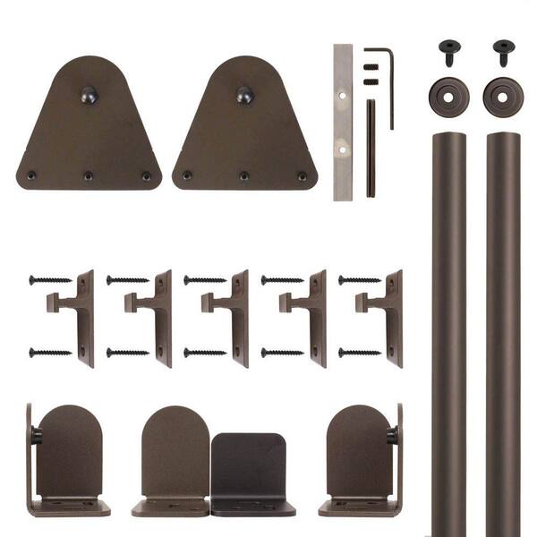 Quiet Glide Triangle Oil Rubbed Bronze Rolling Door Hardware Kit for 3/4 in. to 1-1/2 in. Door