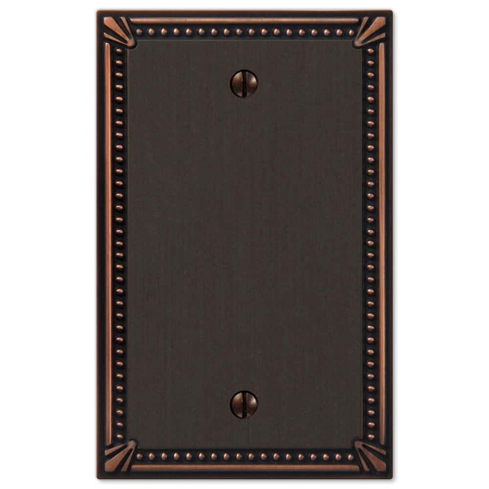 Aged Bronze Single Blank Cast Metal Wallplate