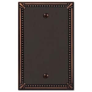 Imperial Bead 1 Gang Blank Metal Wall Plate - Aged Bronze