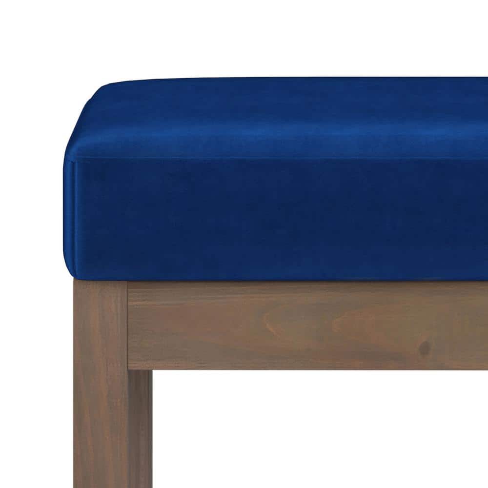 Milltown 26-inch Sleek Blue Velvet Contemporary Footstool Ottoman