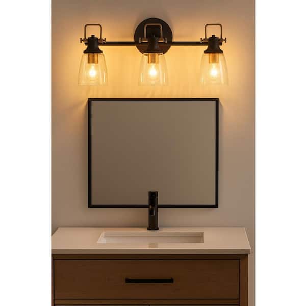 Easton 24.0 in. 3-Light Black Vanity Light