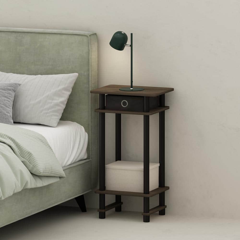 Turn-N-Tube Columbia Walnut/Black/Dark Brown 1 Drawer 15.55in W Nightstands price history on PriceWatchPro