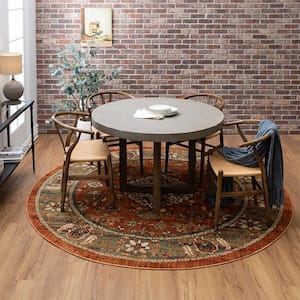 Fitzgerald 8 ft. Spice Round Abstract Area Rug