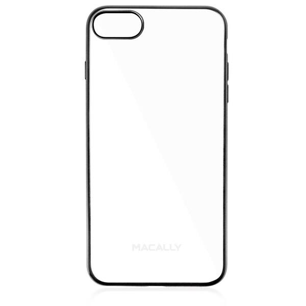 Macally Clear iPhone7 Plus TPU Protective Case with Black Matte Trim