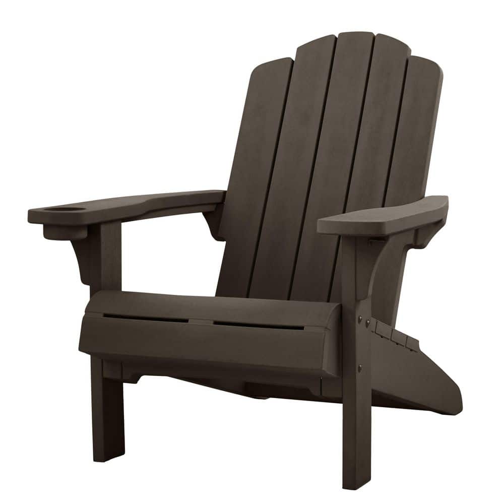 Keter Kiawah Resin Plastic Brown Adirondack Chair 263608 - The