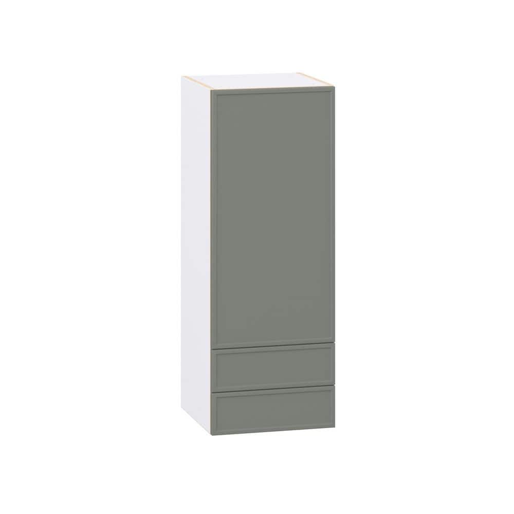 Fairview 15 in. W x 14 in. D x 40 in. H Slim Shaker Assembled Wall Kitchen Cabinet with 2-Drawers in Moss Green price history on PriceWatchPro