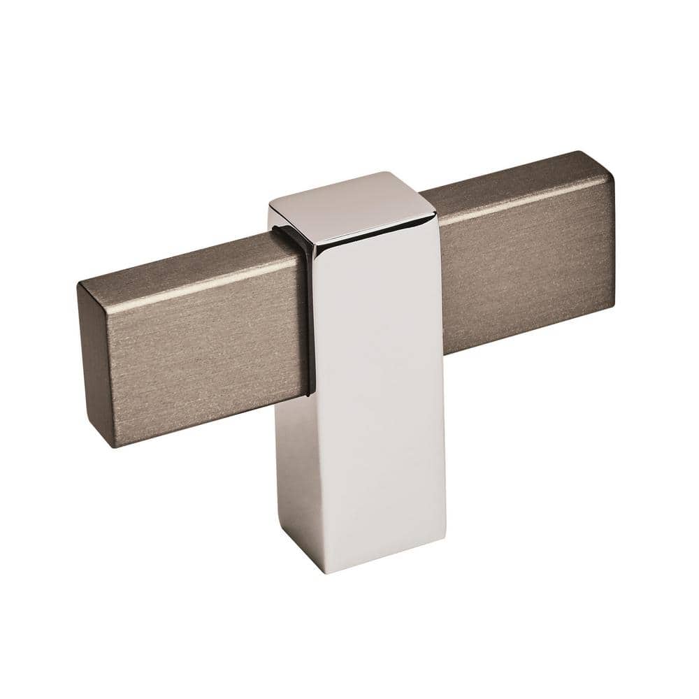 Mulino 2-3/8 in. (60mm) Modern Black Brushed Nickel/Polished Chrome Bar Cab