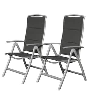 2-Piece Aluminum Outdoor Folding Reclining Chairs