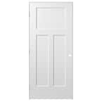 36 in. x 80 in. Winslow 3-Panel Right-Handed Solid Core Primed Composite Single Prehung Interior Door