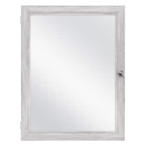 20 in. x 26 in. Recessed or Surface Mount Framed Medicine Cabinet in Gray with Mirror