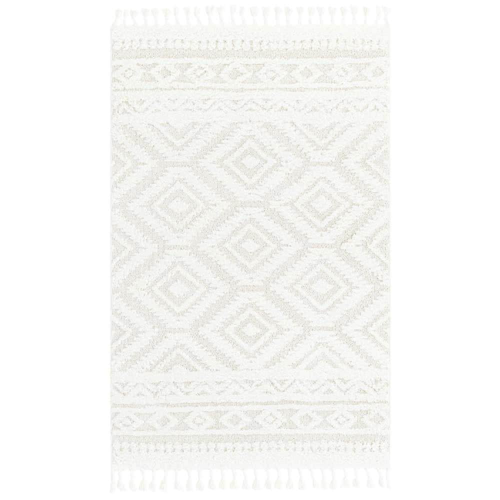 Unique Loom Boho Gigi Ivory 4 ft. 1 in. x 6 ft. 1 in. Area Rug 3188661