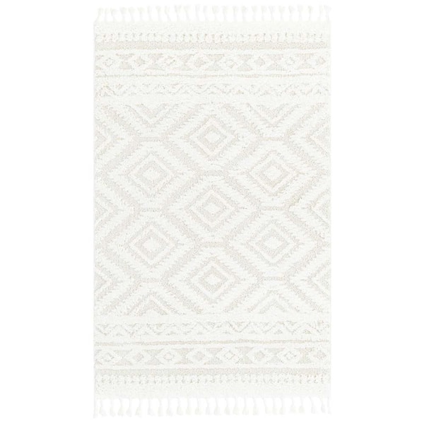 Unique Loom Boho Gigi Ivory 4 ft. 1 in. x 6 ft. 1 in. Area Rug