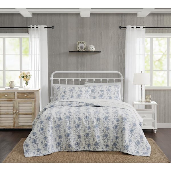 Unbranded British Rose Multicolor Full/Queen 3-Piece Cotton Quilt Set