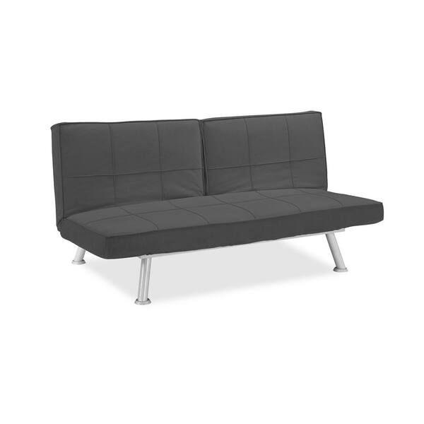 Serta Maxine Microfiber Convertible Sofa with Square Stitching in Charcoal