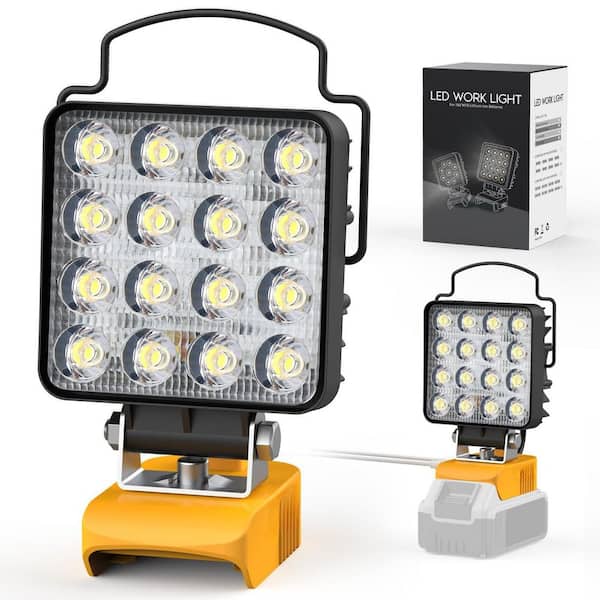 20 Volt 7000 Lumens Cordless LED Work Light, 70W Flashlight with Low Voltage Protection, 20 Volt Tools Flood Light