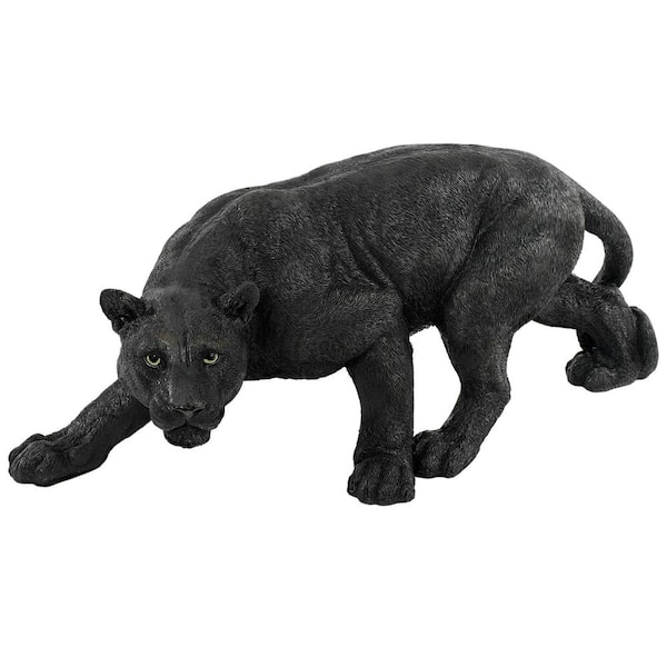 Design Toscano 10 in. H Shadowed Predator Black Panther Medium Garden Statue