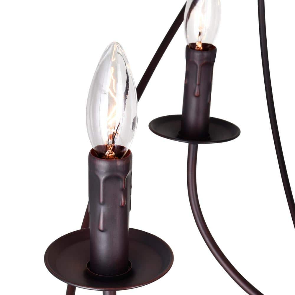 Arza Rustic Orb 22" Dark Brown Iron Cage Chandelier