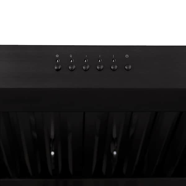 30 in. 600 CFM Ducted Under Cabinet Range Hood in Black Stainless Steel