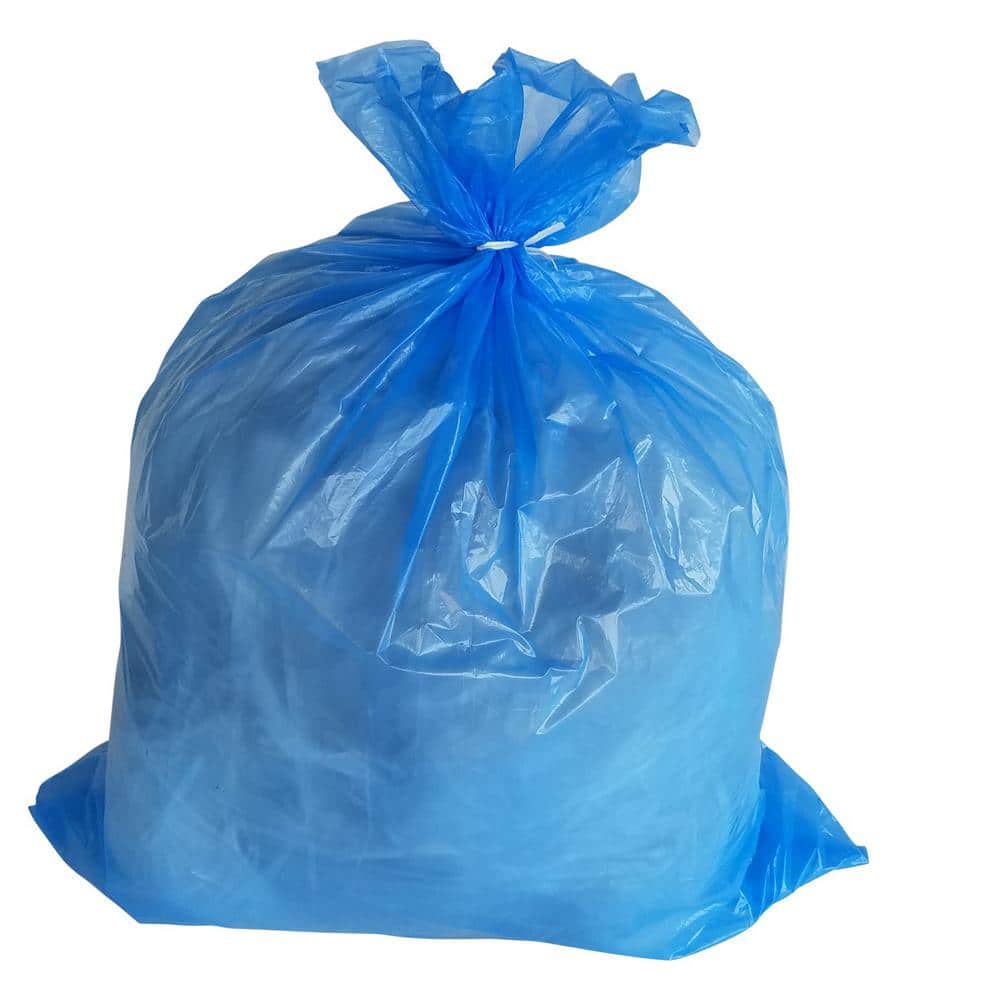Plasticplace 12-16 Gallon Recycling Bags with Symbol, 250 Count, Blue 