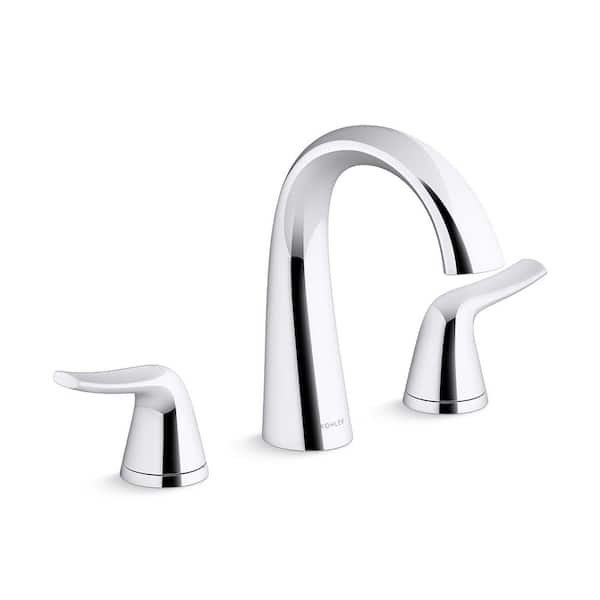 KOHLER Easmor 8 in. Widespread Double Handle Bathroom Faucet in Polished Chrome