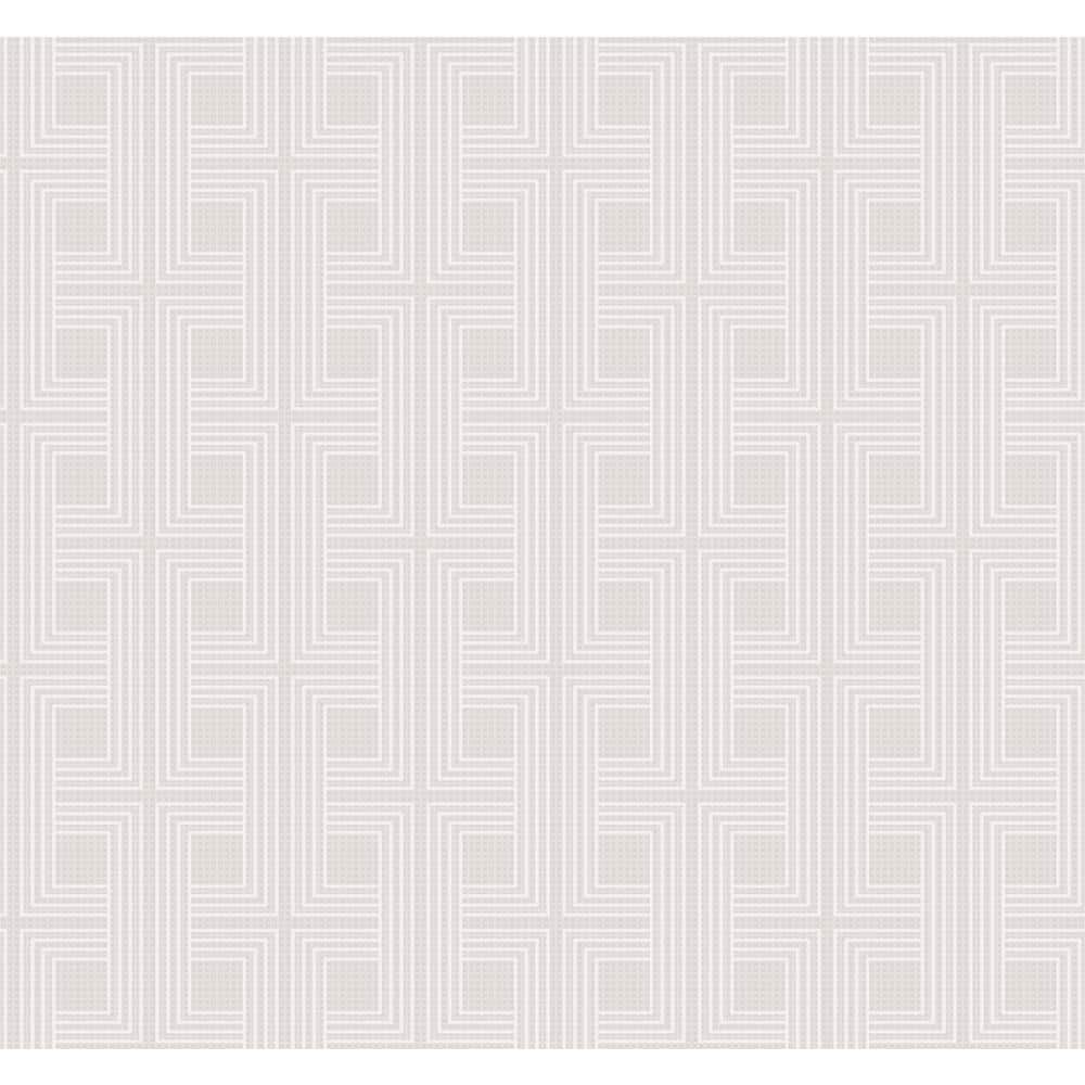 Seabrook Designs Interlocking Squares Metallic Champagne and Ivory ...