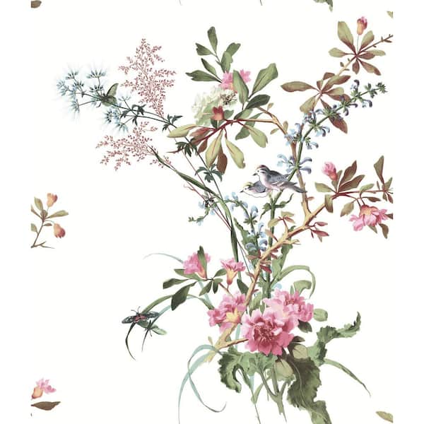 York Wallcoverings Wild Flowers Rose Peel and Stick Wallpaper