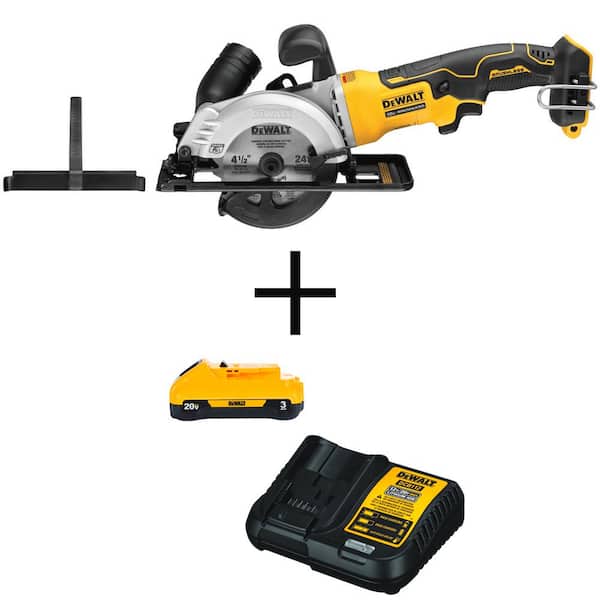 DEWALT ATOMIC 20V MAX Cordless Brushless 4-1/2 in. Circular Saw, (1) 20V 3.0Ah Battery, and Charger