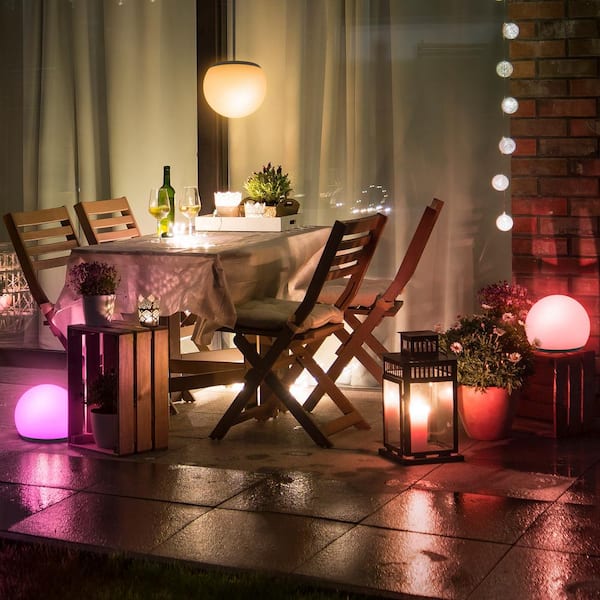 Monster 7 in. White Orb Portable LED Light Lamp with Multi-Color