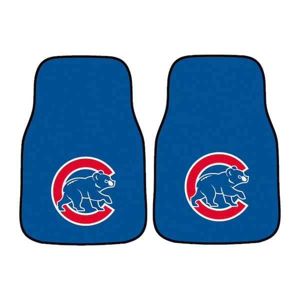 FANMATS Chicago Cubs 17 in. x 27 in. 2-Piece Front Nylon Carpet Car Floor Mat Set