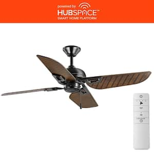 Halpert 52 in. Matte Black Smart Hubspace Ceiling Fan with Remote Control