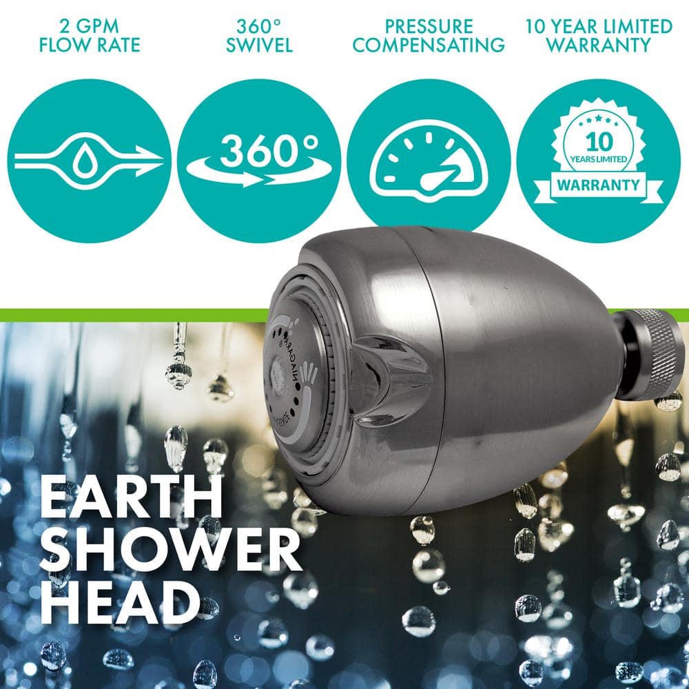 Brushed Nickel Adjustable Wall Mounted Shower Head